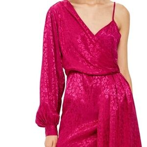 TopShop One-Shoulder Drop Jacquard Dress Size 2